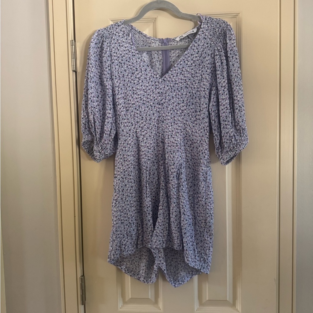 Zara Light Lavender Floral Romper